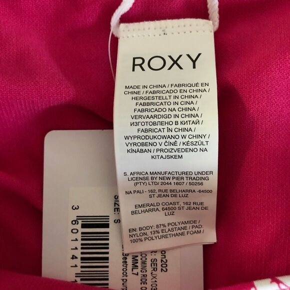 NWT Roxy Blooming Ride One Piece Swimsuit Pink Beach Bikini Size Small - Picture 11 of 12